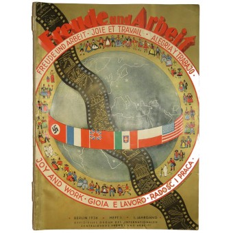 Nazisternas internationella tidskrift Freude und Arbeit- Friends and Joy Heft 1, 1. januari 1936. Espenlaub militaria